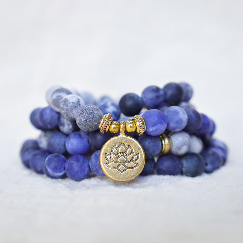 Rosewood and Lapis Lazuli Power of 9 Mala with good Brass Om