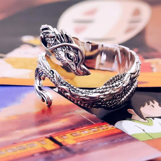 Buddha Stones Vintage Dragon Pattern Protection Ring Ring BS 2