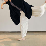 Buddha Stones Plain Long Sleeve Coat Jacket Top Wide Leg Pants Zen Tai Chi Yoga Meditation Clothing Clothes BS 17