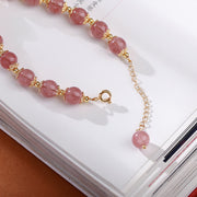 Buddha Stones 925 Sterling Silver Strawberry Quartz Year of the Rabbit Hetian Jade Moonstone Healing Bracelet (Extra 35% Off | USE CODE: FS35) - image 3