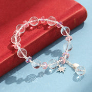 Buddha Stones White Crystal Pink Crystal Protection Star Charm Bracelet 5