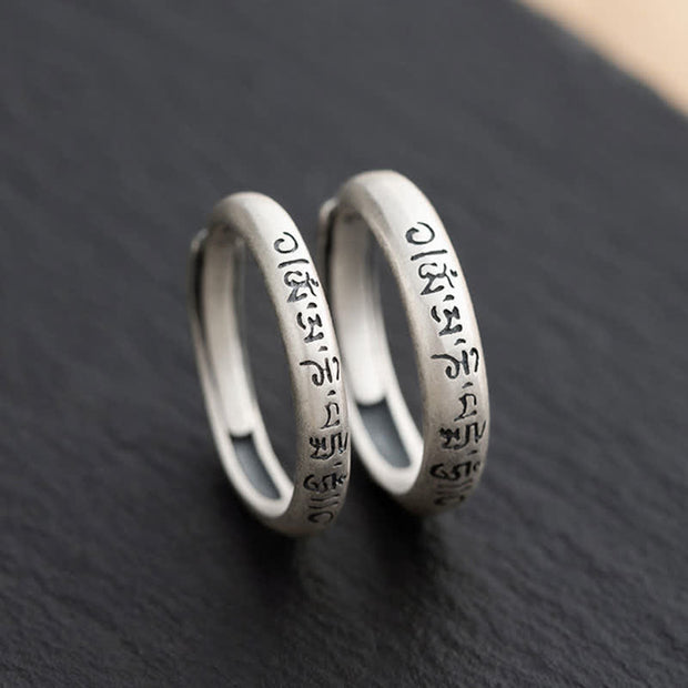 Buddha Stones 990 Sterling Silver Six True Words Om Mani Padme Hum Love Peace Ring (Extra 35% Off | USE CODE: FS35) - image 12