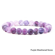 Natural Agate Stone Crystal Balance Beaded Bracelet Bracelet BS Purple Weathered Stone
