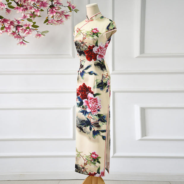 Buddha Stones Peony Flower Print Cheongsam Dress Women's Qipao (Extra 30% Off | USE CODE: FS30) - image 2