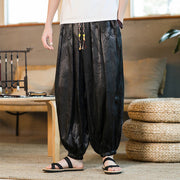 Buddha Stones Dragon Pattern Loose Men's Harem Pants With Pockets
