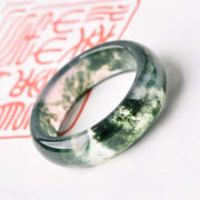 Buddha Stones Moss Agate Healing Balance Ring Rings BS 7