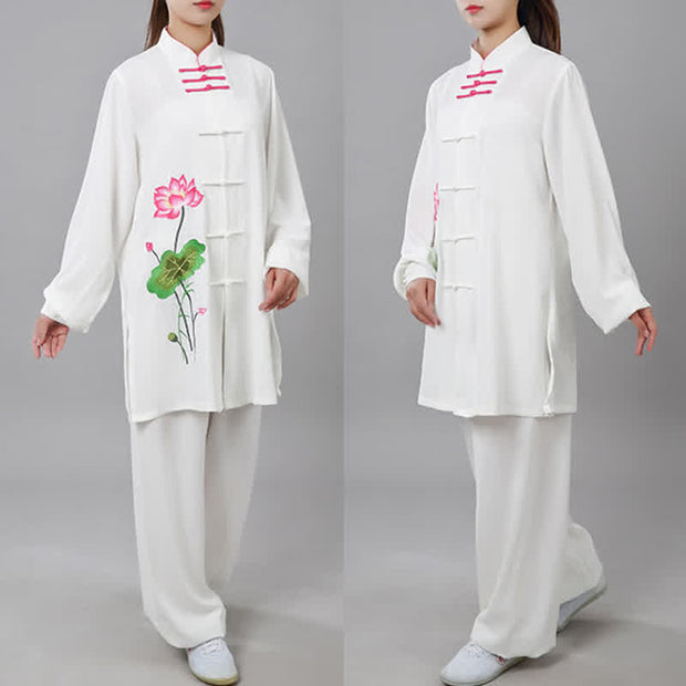 Buddha Stones Lotus Flower Leaf Pattern Tai Chi Meditation Prayer Spiritual Zen Practice Clothing Women's Set (Extra 30% Off | USE CODE: FS30) - image 16