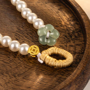 FREE Today: Spiritual Healing Pearl Flower Jade Copper Coin Calm Bracelet