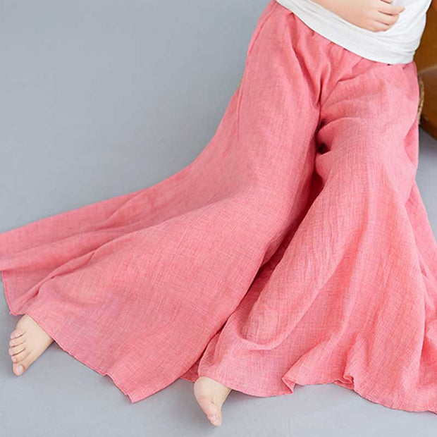 Buddha Stones Women Casual Loose Cotton Linen Wide Leg Pants For Yoga Dance Wide Leg Pants BS 19