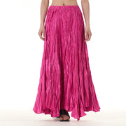 Buddha Stones Solid Color Loose Long Elastic Waist Skirt 95
