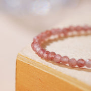 Buddha Stones Strawberry Quartz Prehnite Peridot Lazurite Pink Crystal Tourmaline Healing Chain Bracelet 3