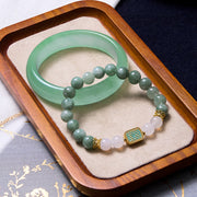 Buddha Stones Promote New Beginnings Mint Green Jade Bracelet Bangle Bundle Bundle BS Jade Bracelet&Jade Bangle 62mm