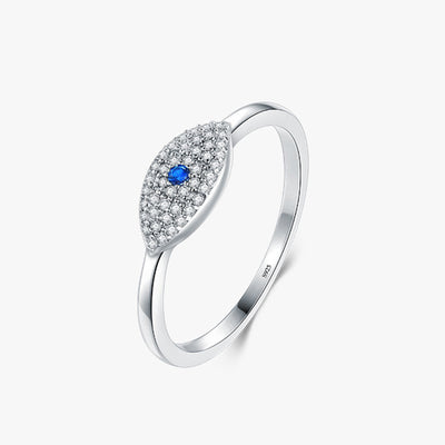 Buddha Stones 925 Sterling Silver Evil Eye Zircon Protection Ring