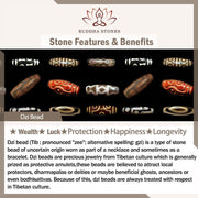 Buddha Stones Tibet Om Mani Padme Hum Dzi Bead Pattern Protection Rotatable Necklace Pendant - image 6