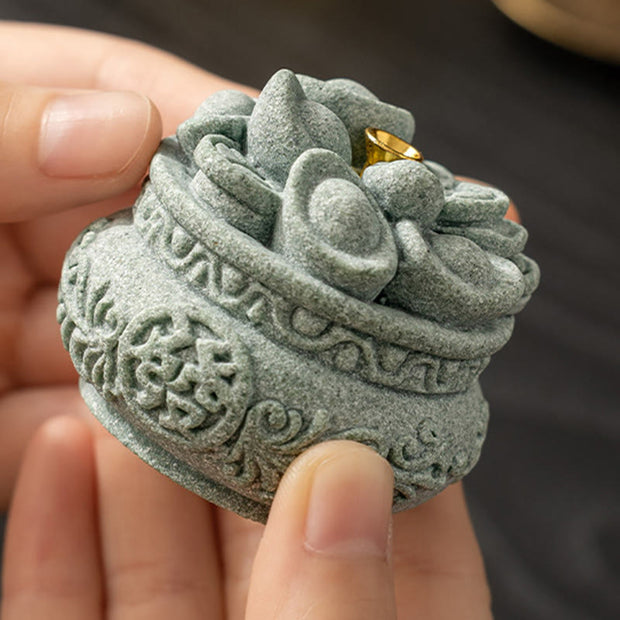 Buddha Stones Chinese Character Fu Ingots Healing Incense Burner Desk Decoration Incense Burner BS 9