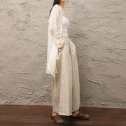 Buddha Stones Simple White Beige Pattern Meditation Spiritual Zen Practice Yoga Clothing Women's Clothes Clothes BS 11