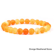 Natural Agate Stone Crystal Balance Beaded Bracelet Bracelet BS Orange Weathered Stone