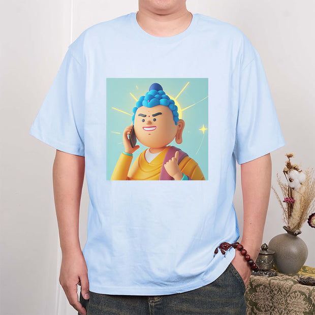 Buddha Stones Funny Cartoon Buddha Tee T-shirt T-Shirts BS 1