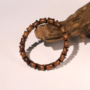 Buddha Stones Rosewood Auspicious Clouds Totem Fu Character Bamboo Pattern Warmth Bracelet