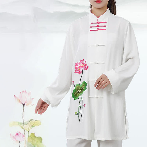 Buddha Stones Lotus Flower Leaf Pattern Tai Chi Meditation Prayer Spiritual Zen Practice Clothing Women's Set (Extra 30% Off | USE CODE: FS30) - image 1