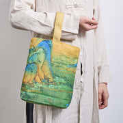 Buddha Stones Landscape Painting Canvas Handbag Handbags BS 1