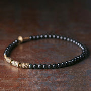 Buddha Stones Rainbow Obsidian Copper Love Double Wrap Bracelet