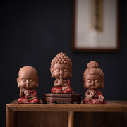 Buddha Stones Mini Gautama Buddha Sakyamuni Kwan Yin Avalokitesvara Ksitigarbha Serenity Ceramic Desk Decoration Decorations BS main
