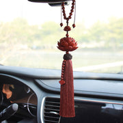 Buddha Stones Tibetan Small Leaf Red Sandalwood Lotus Luck Protection Tassel Decoration (Extra 35% Off | USE CODE: FS35) - image 4