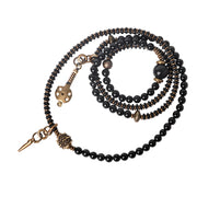 Buddha Stones Rainbow Obsidian Ebony Wood Copper Positive Multilayer Bracelet Bracelet BS 14