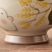 Buddha Stones Hand Painted Small Osmanthus Rabbit Ceramic Teacup Kung Fu Tea Cup 40ml