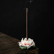 Buddha Stones Tibetan Lotus Blessing Ceramic Stick Incense Burner Decoration