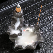 Buddha Stones Koi Fish Lucky Incense Burner Decoration