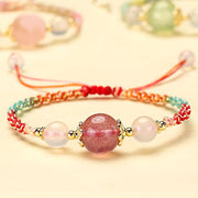 FREE Today: Energy of Love Strawberry Quartz Colorful Healing Rope Bracelet