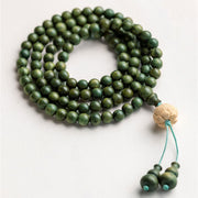 Buddha Stones 108 Mala Beads Green Sandalwood Boxwood Lotus Positive Bracelet (Extra 35% Off | USE CODE: FS35) - image 4