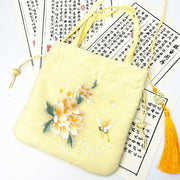 Buddha Stones Lotus Peony Epiphyllum Phoenix Suzhou Embroidery Cotton Linen Tote Crossbody Bag Shoulder Bag Handbag 19