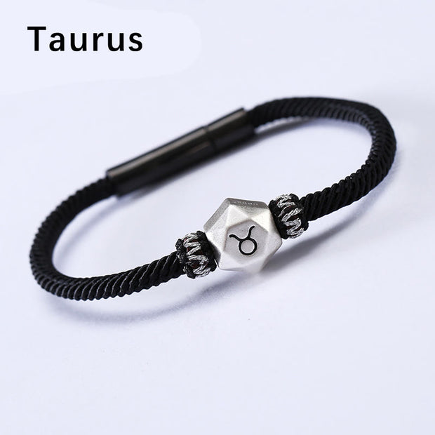 Buddha Stones 999 Sterling Silver 12 Constellations of the Zodiac Protection Handmade String Bracelet (Extra 35% Off | USE CODE: FS35) - Taurus - 19CM - image 3