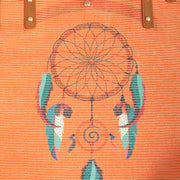Buddha Stones Large Capacity Dreamcatcher Mandala Tassel Canvas Tote Shoulder Bag