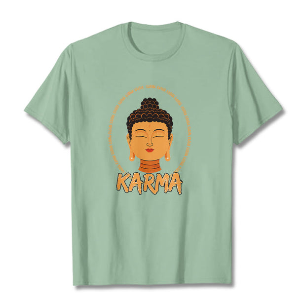 Buddha Stones Karma Buddha Tee T-shirt T-Shirts BS PaleGreen 2XL
