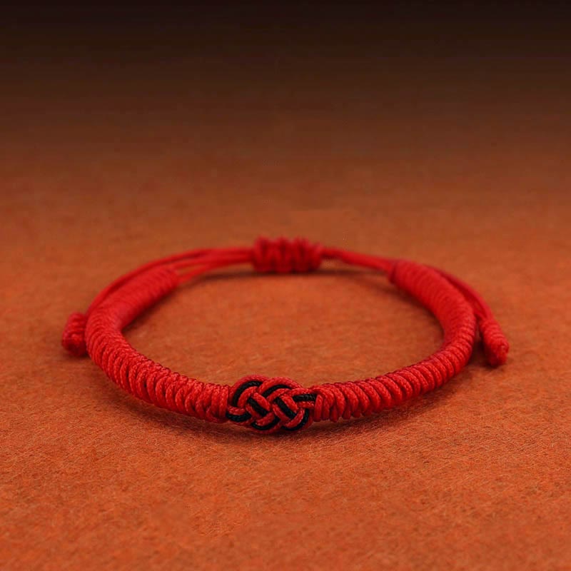 Buddha Stones 2Pcs Tibetan Luck Chinese Knot Protection String Bracele ...