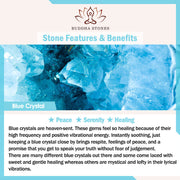 Buddha Stones 108 Beads Blue Crystal Healing Bracelet Mala