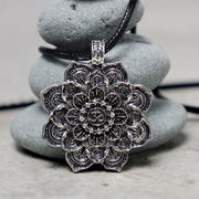 Buddha Stones Tibetan Lotus Blessing Necklace Pendant Necklaces & Pendants BS 1