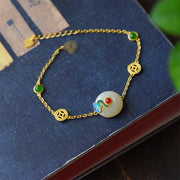 Buddha Stones Jade Copper Coins Auspicious Clouds Prosperity Necklace Pendant Bracelet Ring Earrings