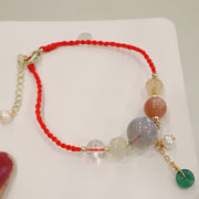 Buddha Stones Moonstone Sunstone Beads Peace Buckle Charm Healing Bracelet Bracelet BS 5
