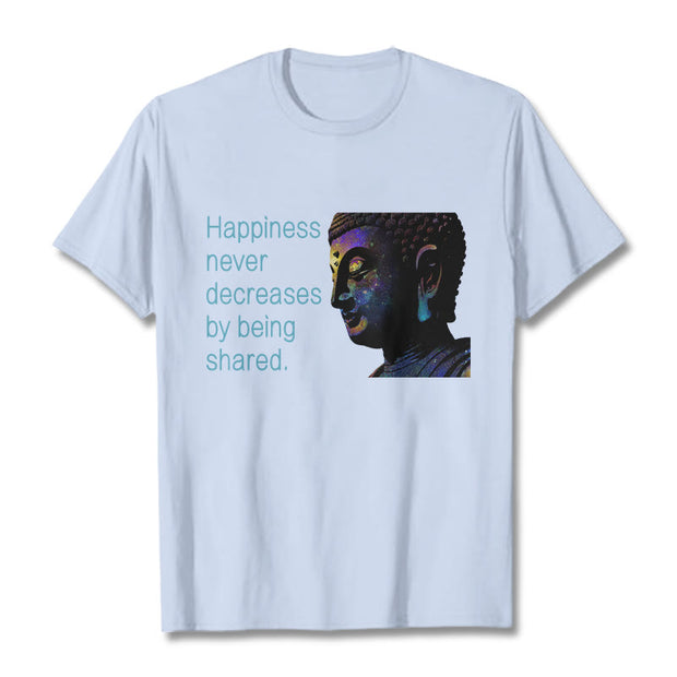 Buddha Stones Happiness Never Decreases By Being Shared Buddha Tee T-shirt T-Shirts BS LightCyan 2XL