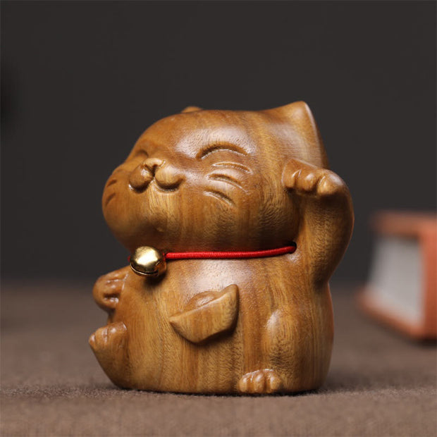 FREE Today: Cure and Soothing Green Sandalwood Small Mini Cute Lucky Cat Decorations