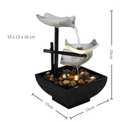 Buddha Stones Three Layers Waterfall Fountain Tabletop Lotus Ornaments With River Rocks Desktop Decoration Decorations BS 6