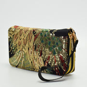 Buddha Stones Peacock Double-sided Embroidery Cash Holder Wallet Shopping Purse