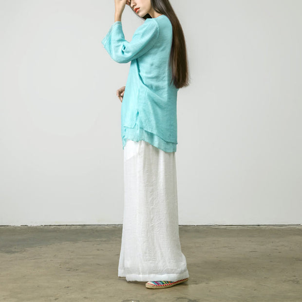 Buddha Stones 2Pcs Tang Suit Shirt Top Pants Meditation Zen Tai Chi Tencel Clothing Women's Set Women's Meditation Cloth BS 12