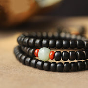 Buddha Stones 108 Mala Beads Agarwood Jade Strength Calm Bracelet