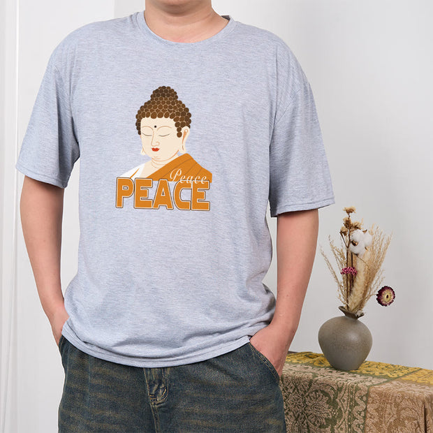 Buddha Stones Close Eyes Peace Buddha Tee T-shirt T-Shirts BS 19